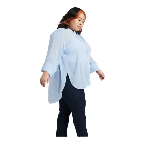 Universal Standard Light Blue Blouse - Picture 2 of 12